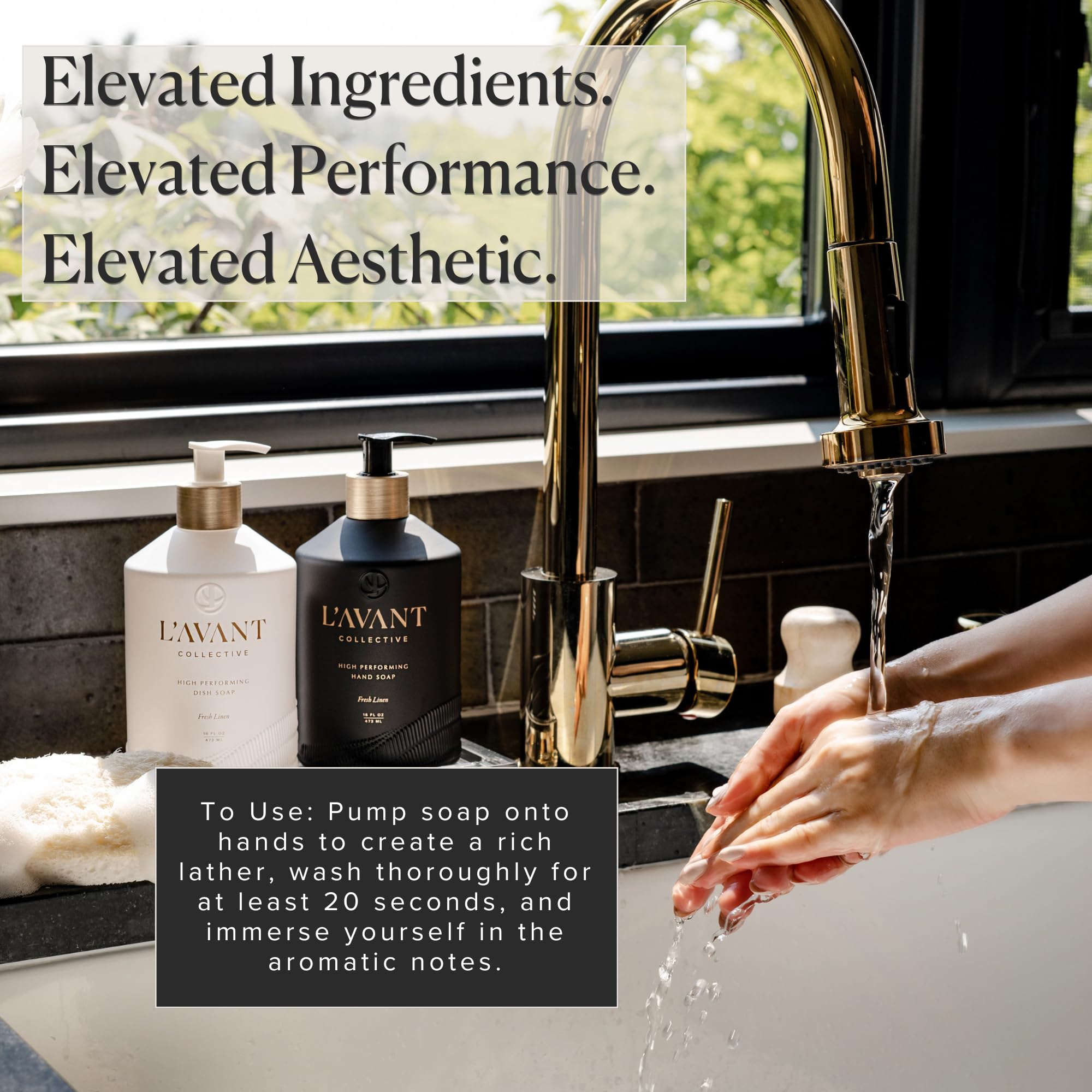 L'AVANT Collective label and ingredient list highlighting plant-based formula