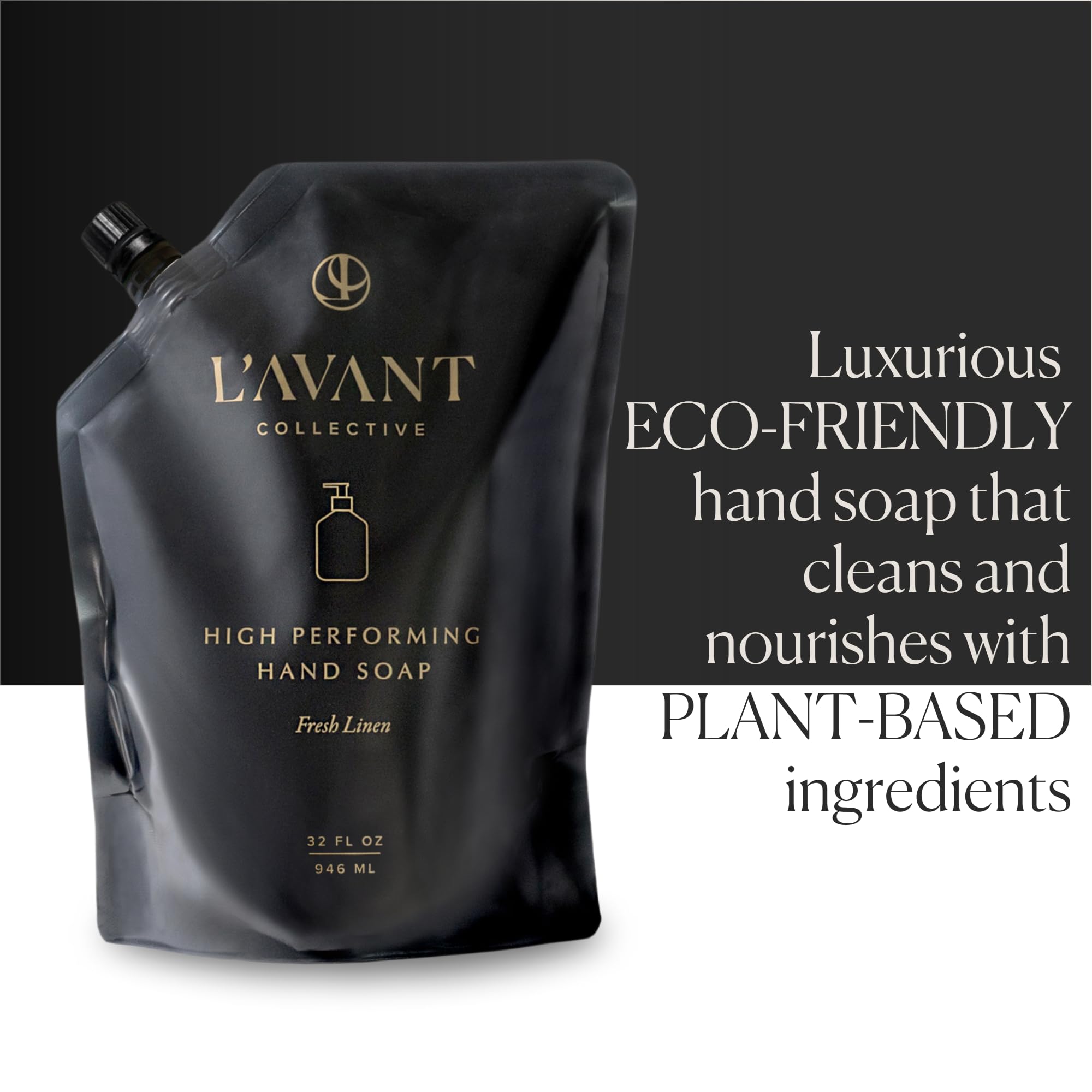 L'AVANT Collective close-up of pour spout for neat, spill-free refilling benefit