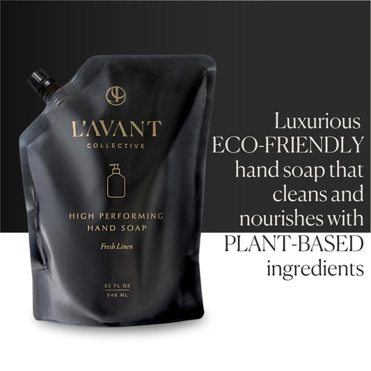 L'AVANT Collective close-up of pour spout for neat, spill-free refilling benefit