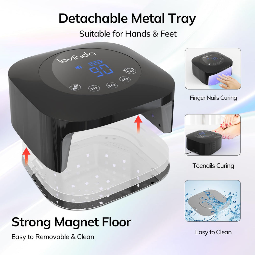 Lavinda removable magnetic base detached for easy cleaning and prep