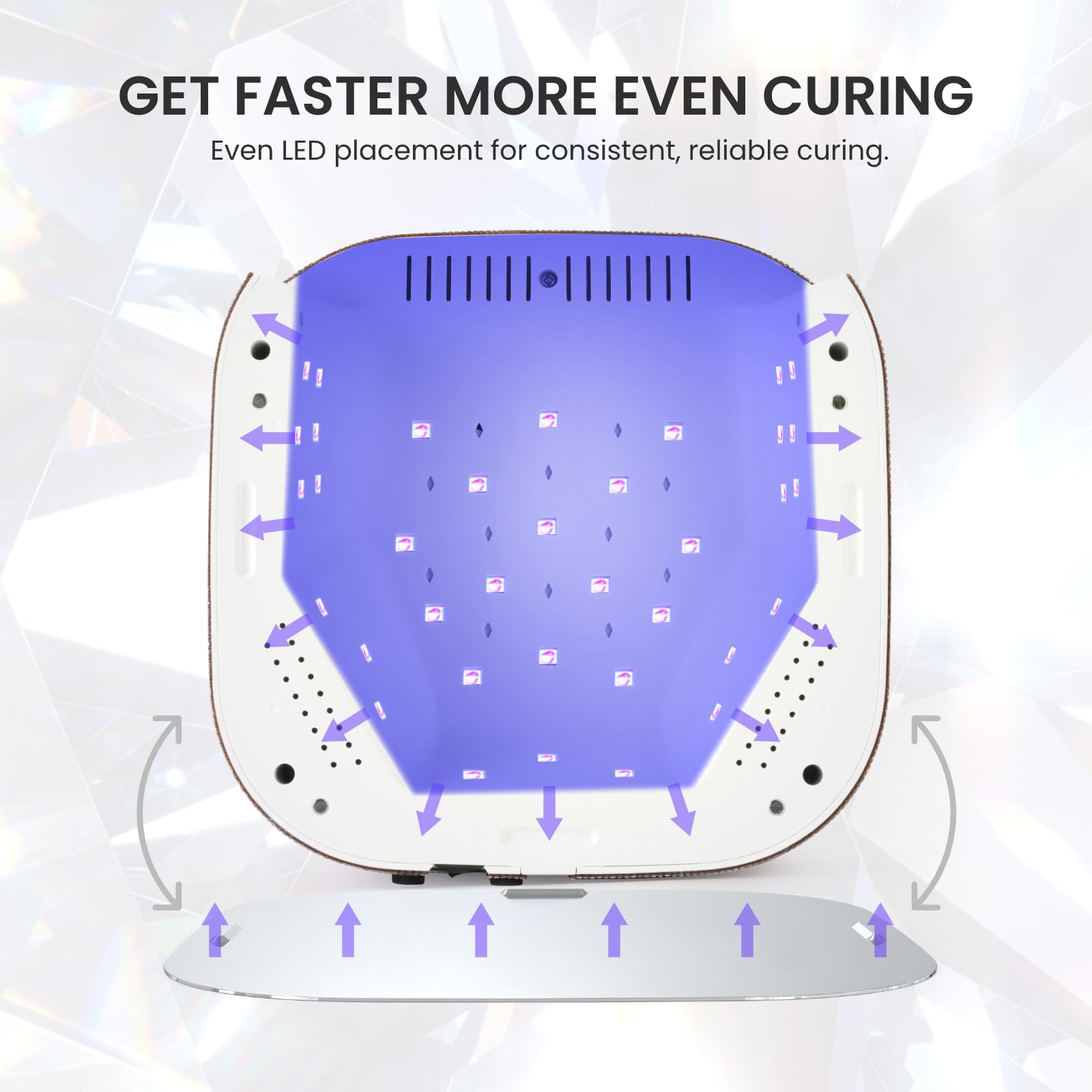 Lavinda lamp with hand entering sensor activating auto-on for hands-free benefit