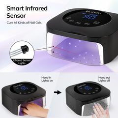 Lavinda infrared sensor activating as hand enters for hands‑free curing