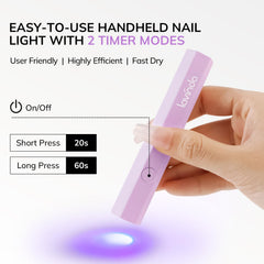 Lavinda handheld lamp curing one fingernail for precise nail art