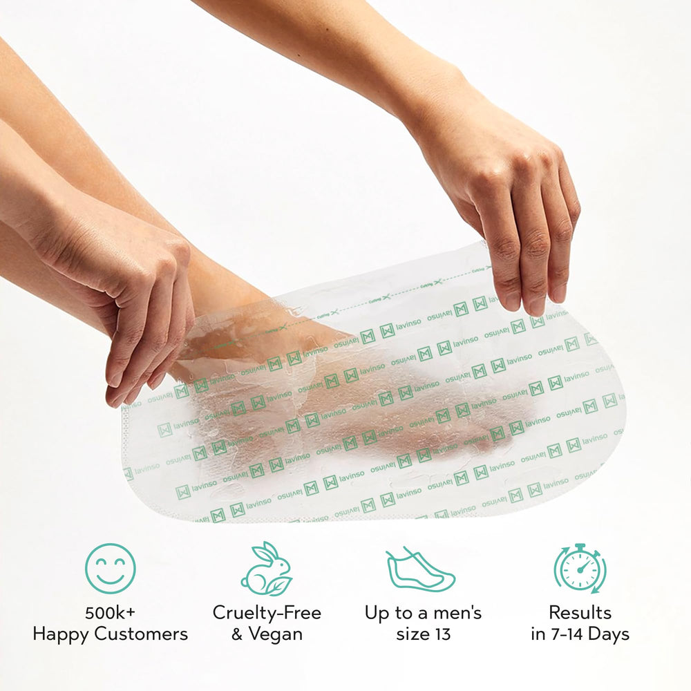 lavinso foot peel pack in bathroom lifestyle promoting self-care