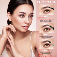 LAVONE before and after comparison showcasing fuller natural-looking brows