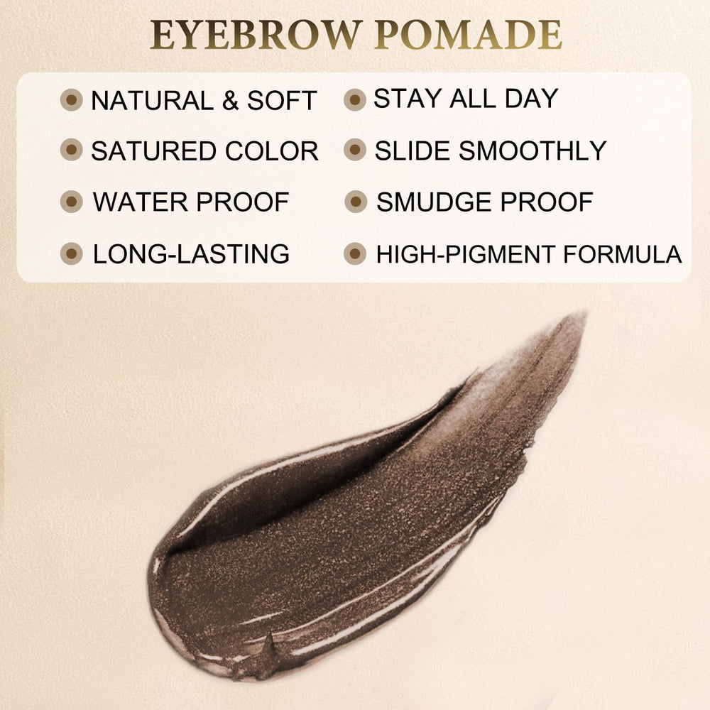 LAVONE brow in use with angled brush applying product benefit: precise hair-like strokes