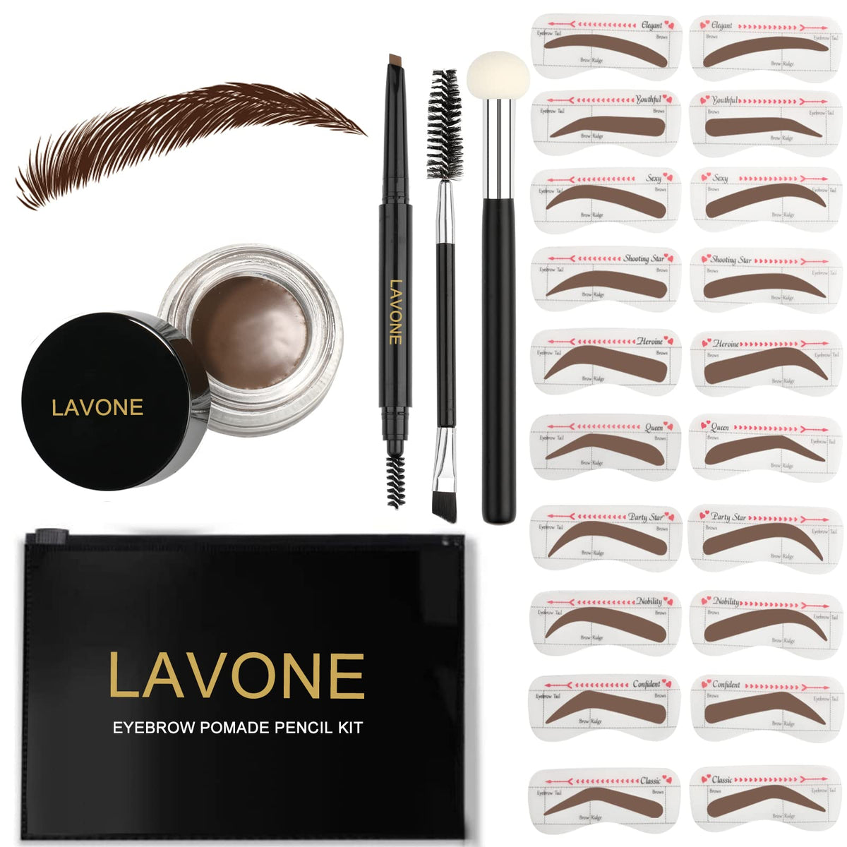 LAVONE front packaging showing full brow kit and quick convenience