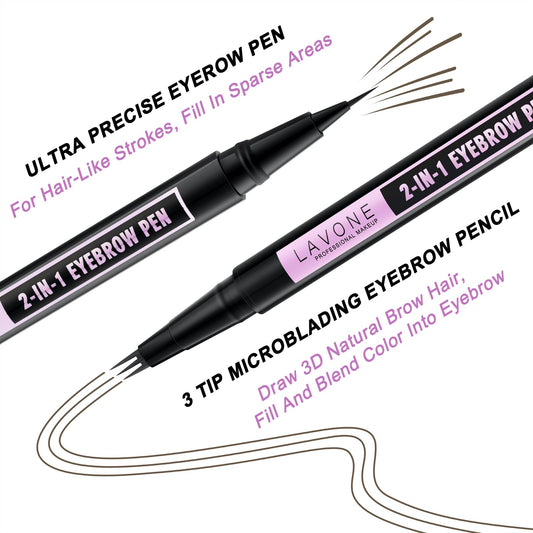 LAVONE dual-ended brush and 2-in-1 pen for precise blending benefit