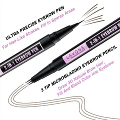 LAVONE dual-ended brush and 2-in-1 pen for precise blending benefit