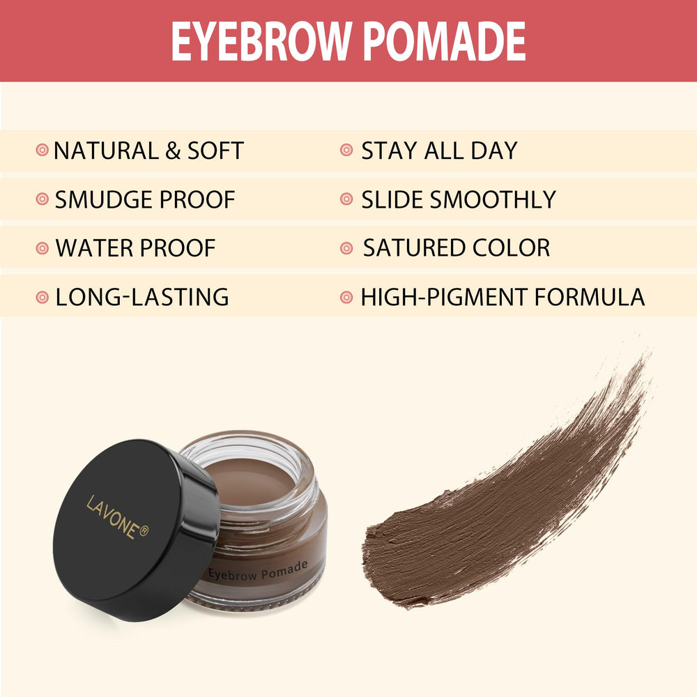 LAVONE dual-ended brush angled and spoolie for blending natural finish
