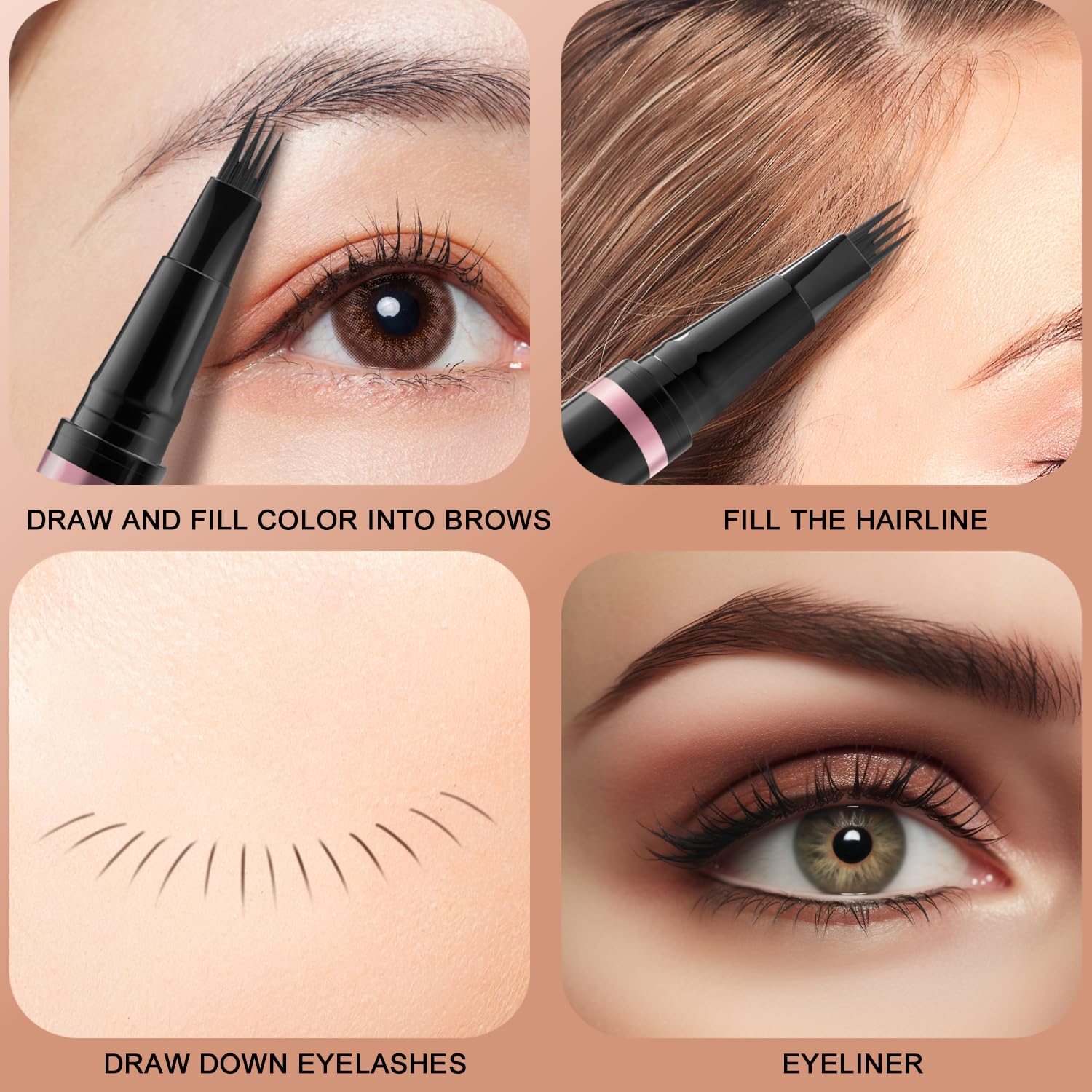 LAVONE dual-ended brush detail for blending and shaping brows easily