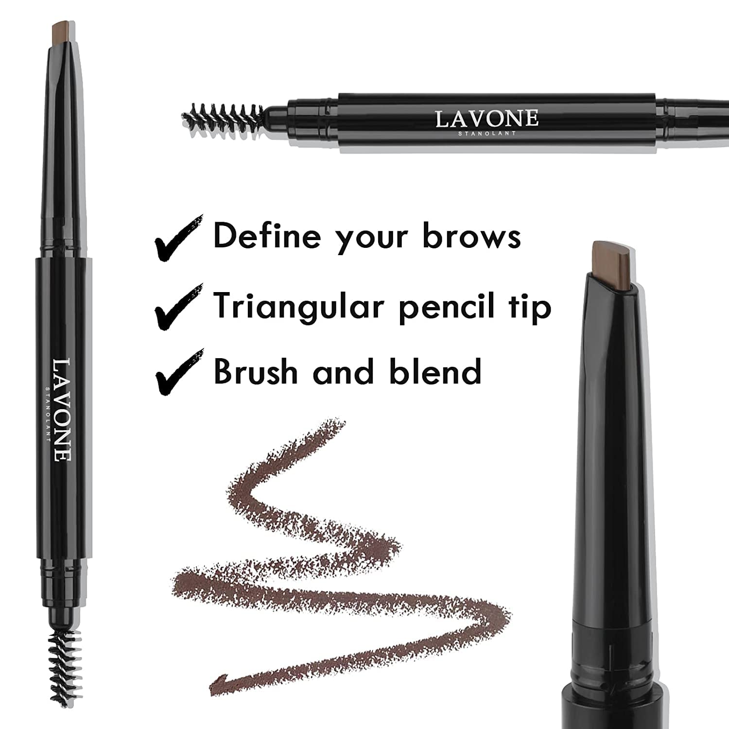 LAVONE liquid eyeliner precision tip delivering crisp lines and long-lasting wear benefit