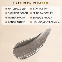 LAVONE eyebrow pomade applied with angled brush for precise hairlike strokes