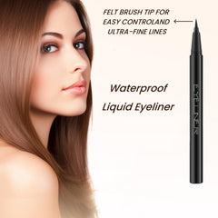 LAVONE eyeliner applied on model creating a sharp wing for long-lasting wear benefit