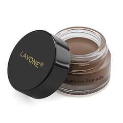 LAVONE front jar dark brown showing compact design and travel-friendly benefit