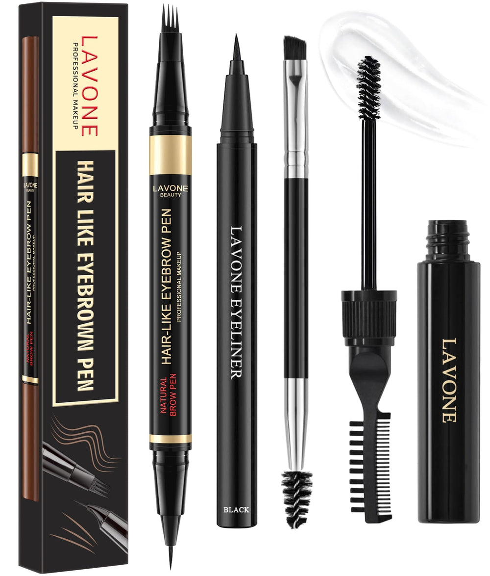 LAVONE front packaging of eyebrow kit showing complete set and convenience