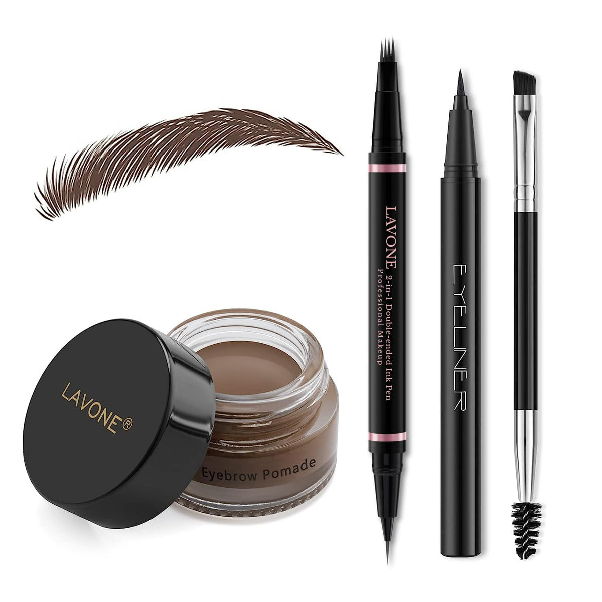 LAVONE front packaging kit showing complete brow and eye set for convenience
