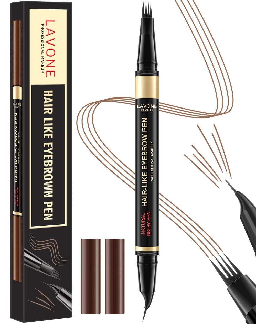 LAVONE front packaging showing soft brown shade and dual-ended design benefit