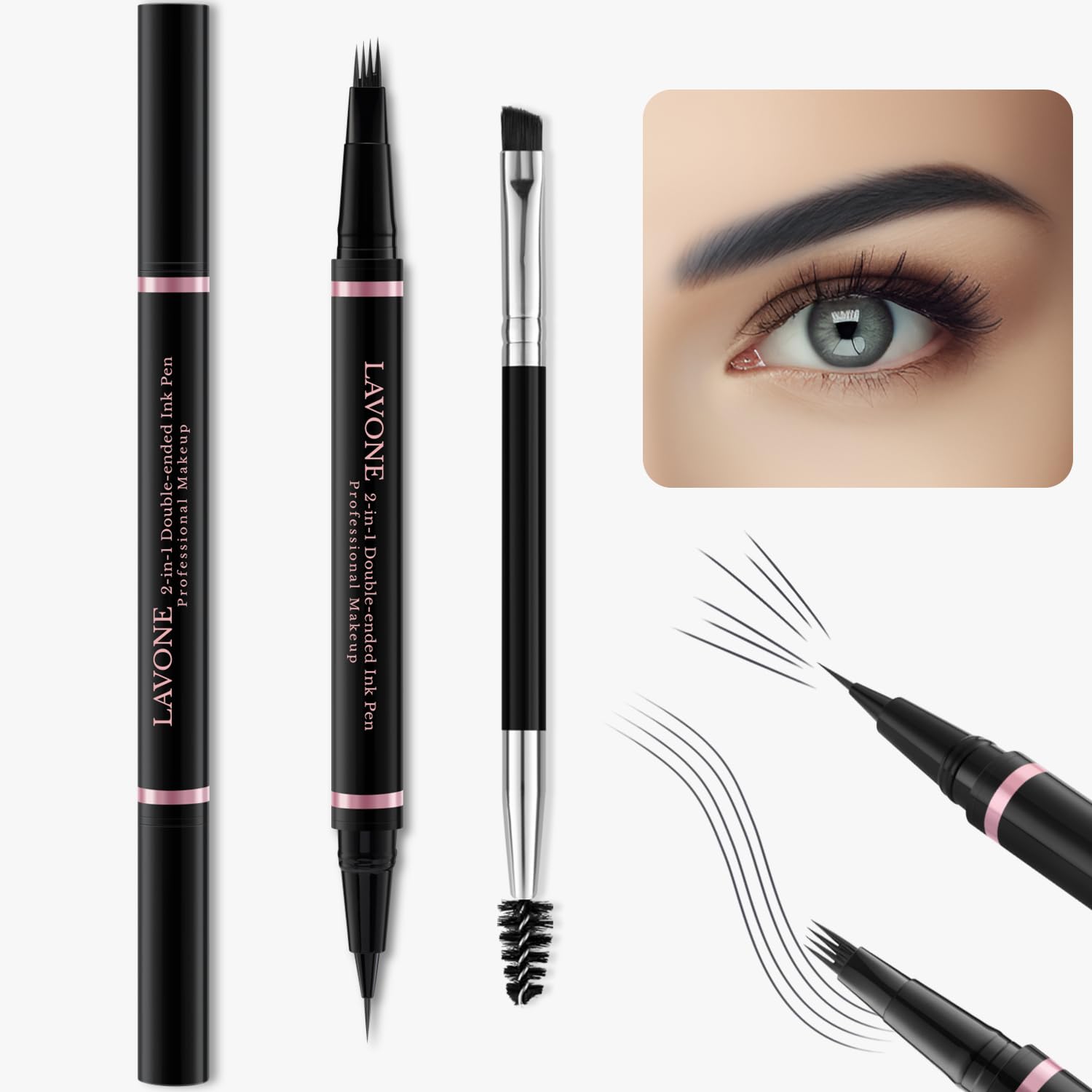 LAVONE front view of pencil showing sleek compact packaging and portability