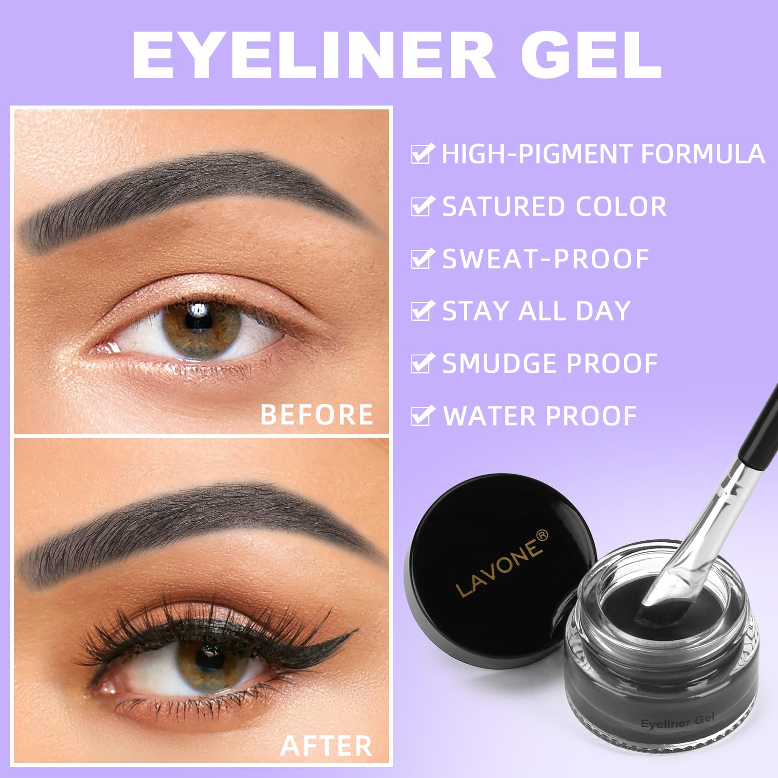 LAVONE gel pot texture swatch revealing creamy, blendable pigment