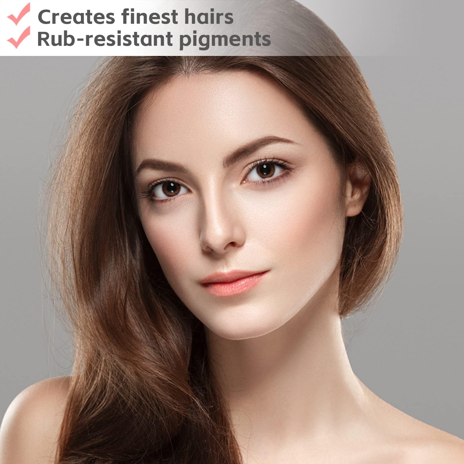 LAVONE hair clips holding brow hairs to assist shaping