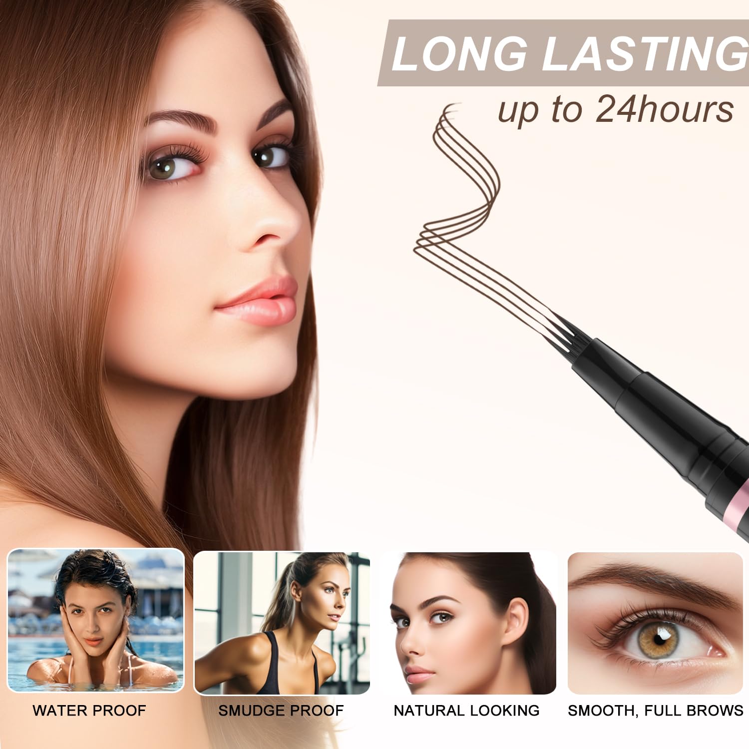LAVONE liquid eyeliner tip demonstrating ultra-precise lines and definition