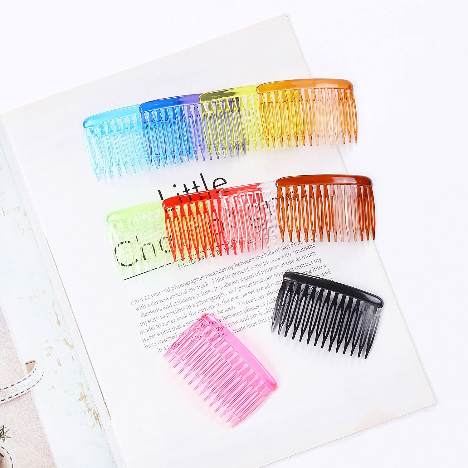 Lawie comb inserted into updo bun adding stability and decorative finish
