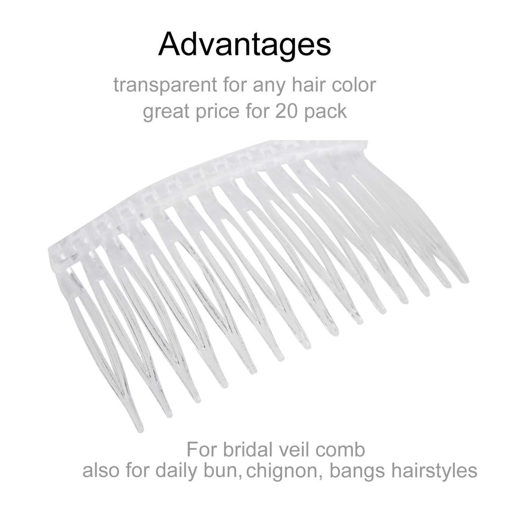 Lawie comb inserted in hair securing a side sweep for comfortable long-wear hold