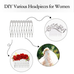 Lawie comb attached to bridal veil offering a neat, secure veil base