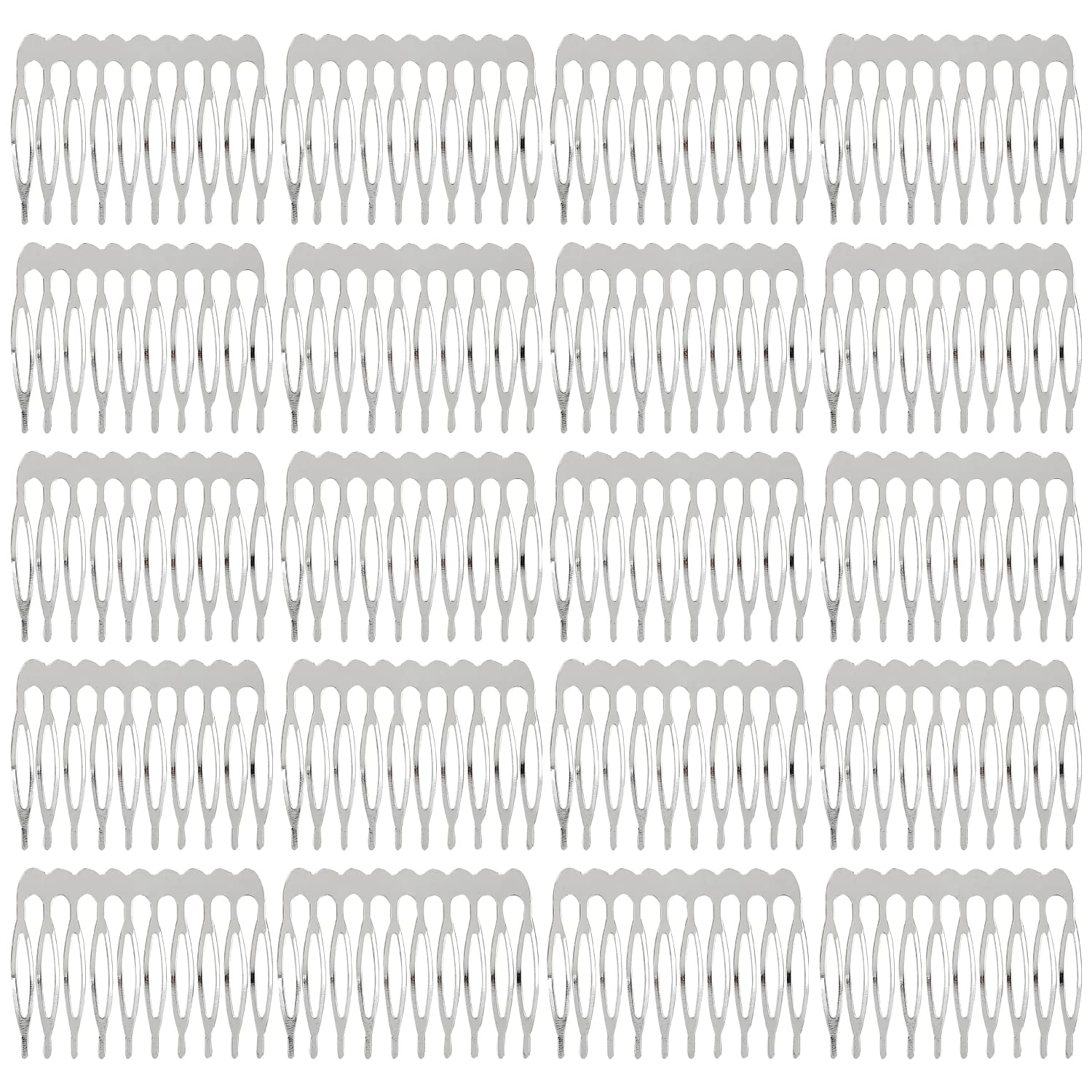 Lawie front pack of 20 metal combs showing both silver and gold options for events
