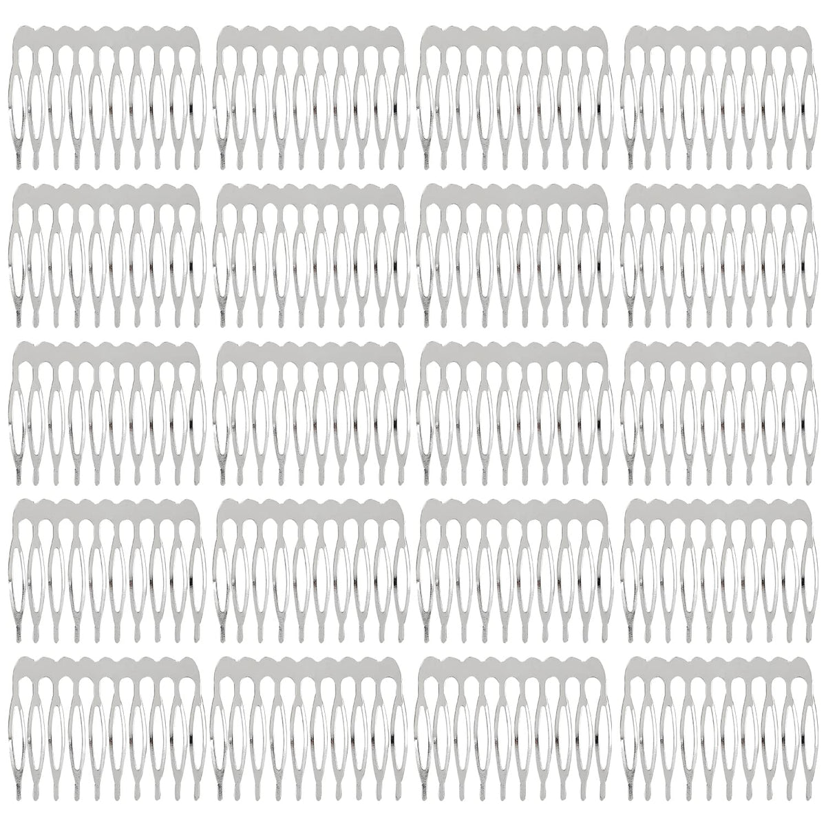 Lawie front pack of 20 metal combs showing both silver and gold options for events