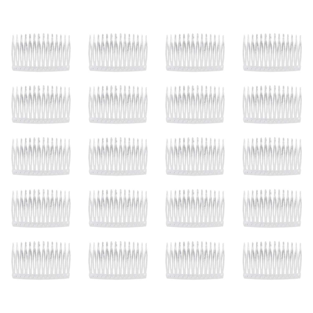 Lawie clear pack of 20 mini side combs showing quantity and compact design benefit