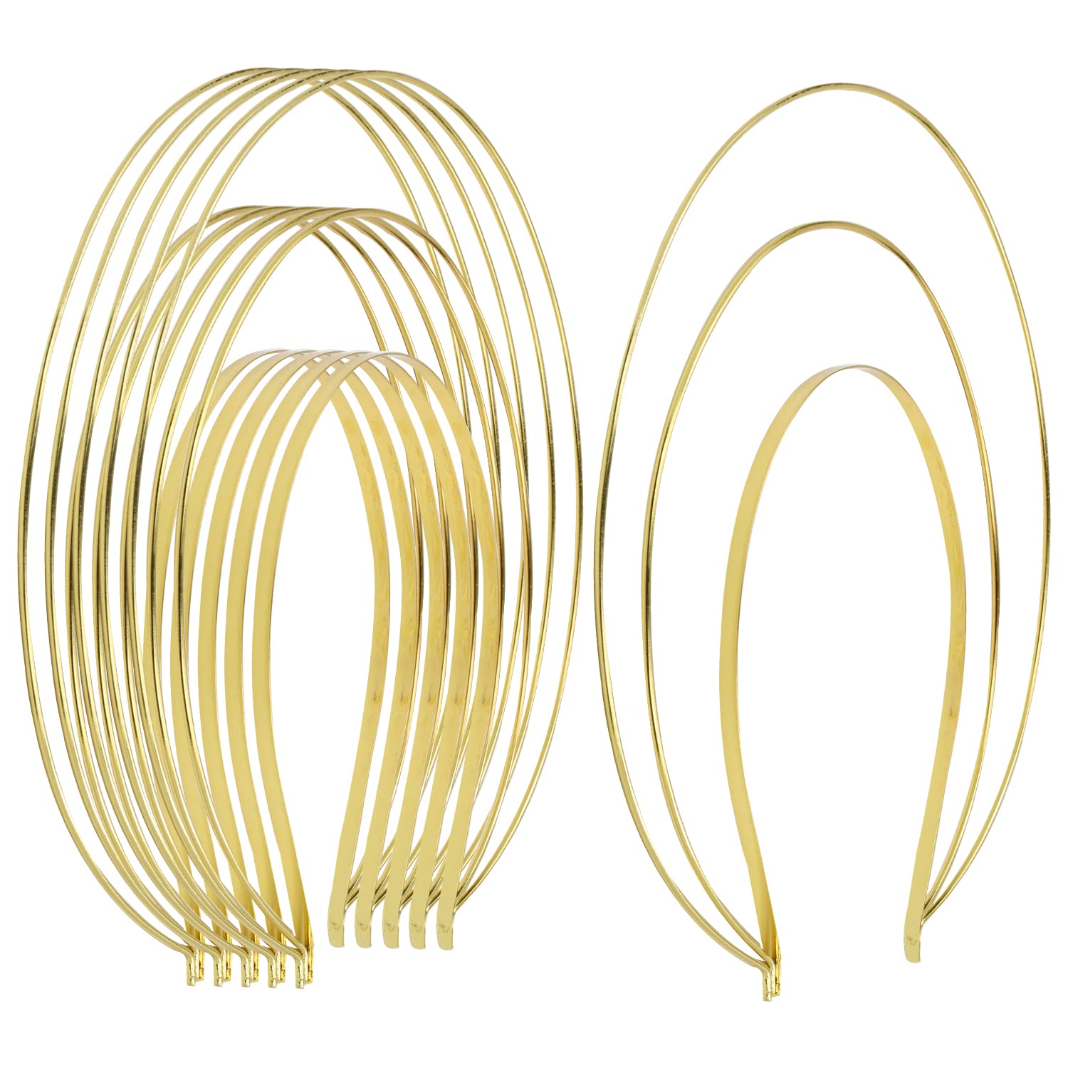 Lawie front view of six gold halo crowns showing neat packaging and variety