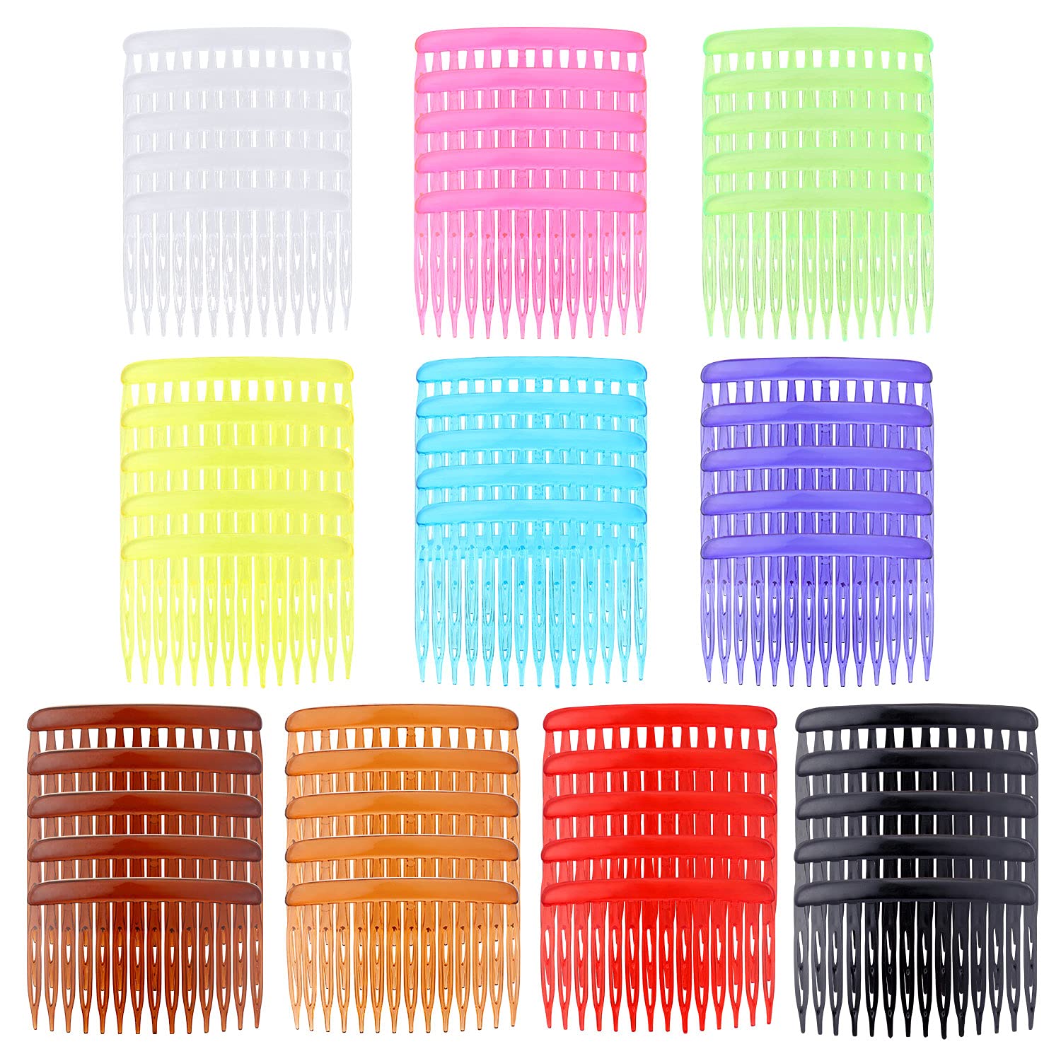 Lawie front packaging view showing 50-pack colorful combs and easy storage benefit