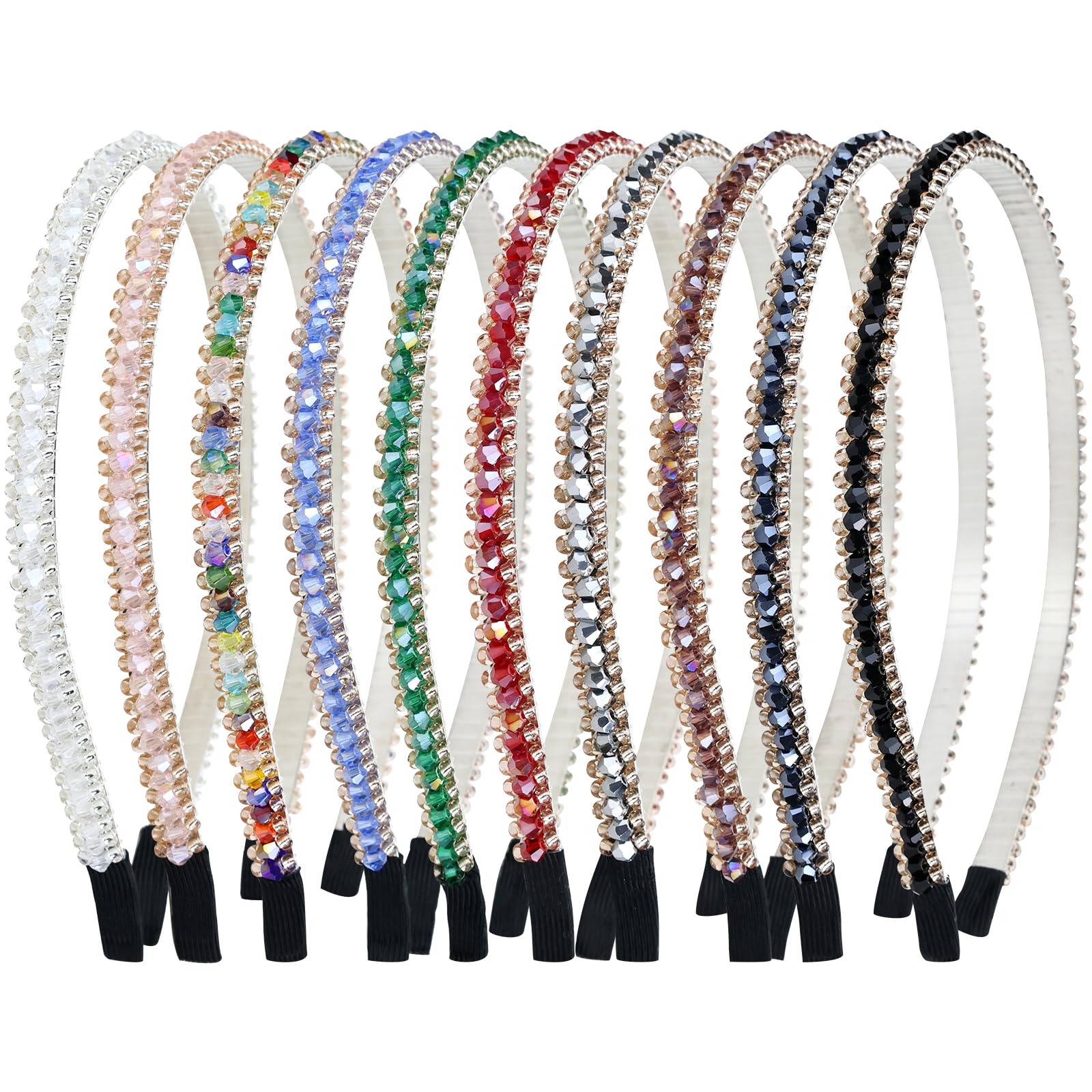 Lawie front pack view showing all ten colorful headbands and variety