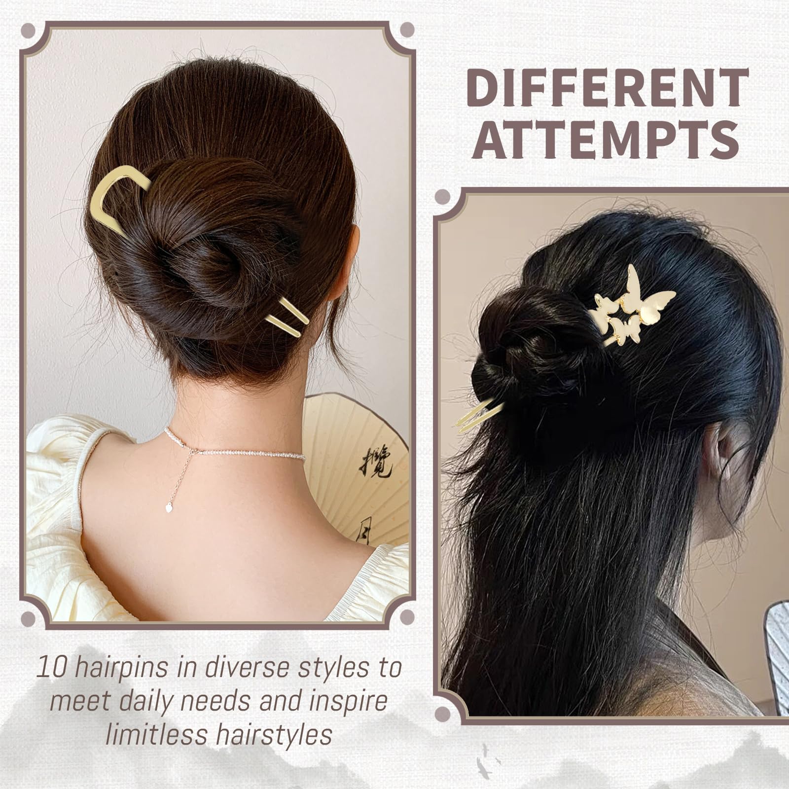 Lawie hair fork securing a low bun showing reliable all-day grip