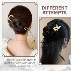 Lawie hair fork securing a low bun showing reliable all-day grip
