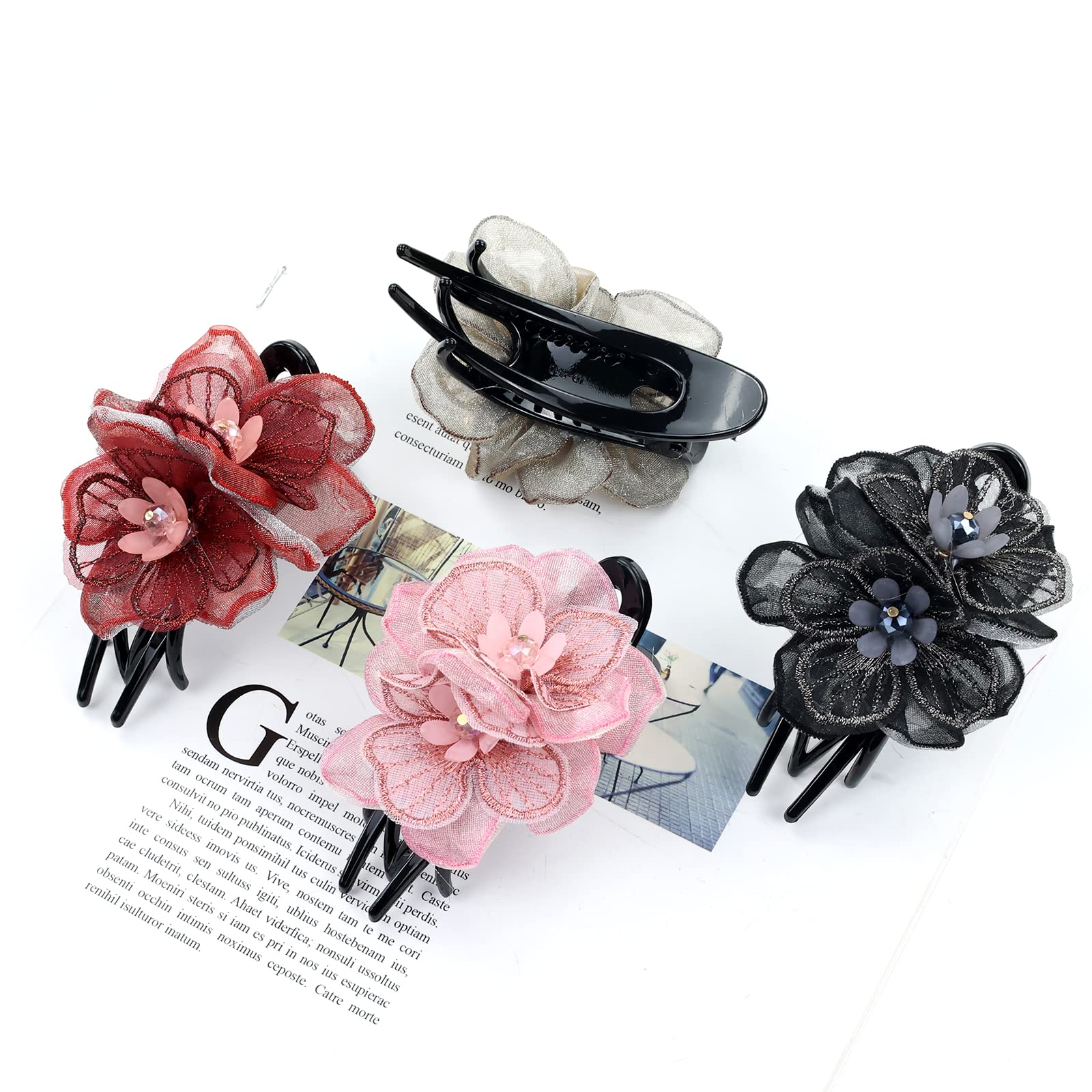 Lawie lifestyle image of clip in outdoor setting adding a feminine decorative accent to hair