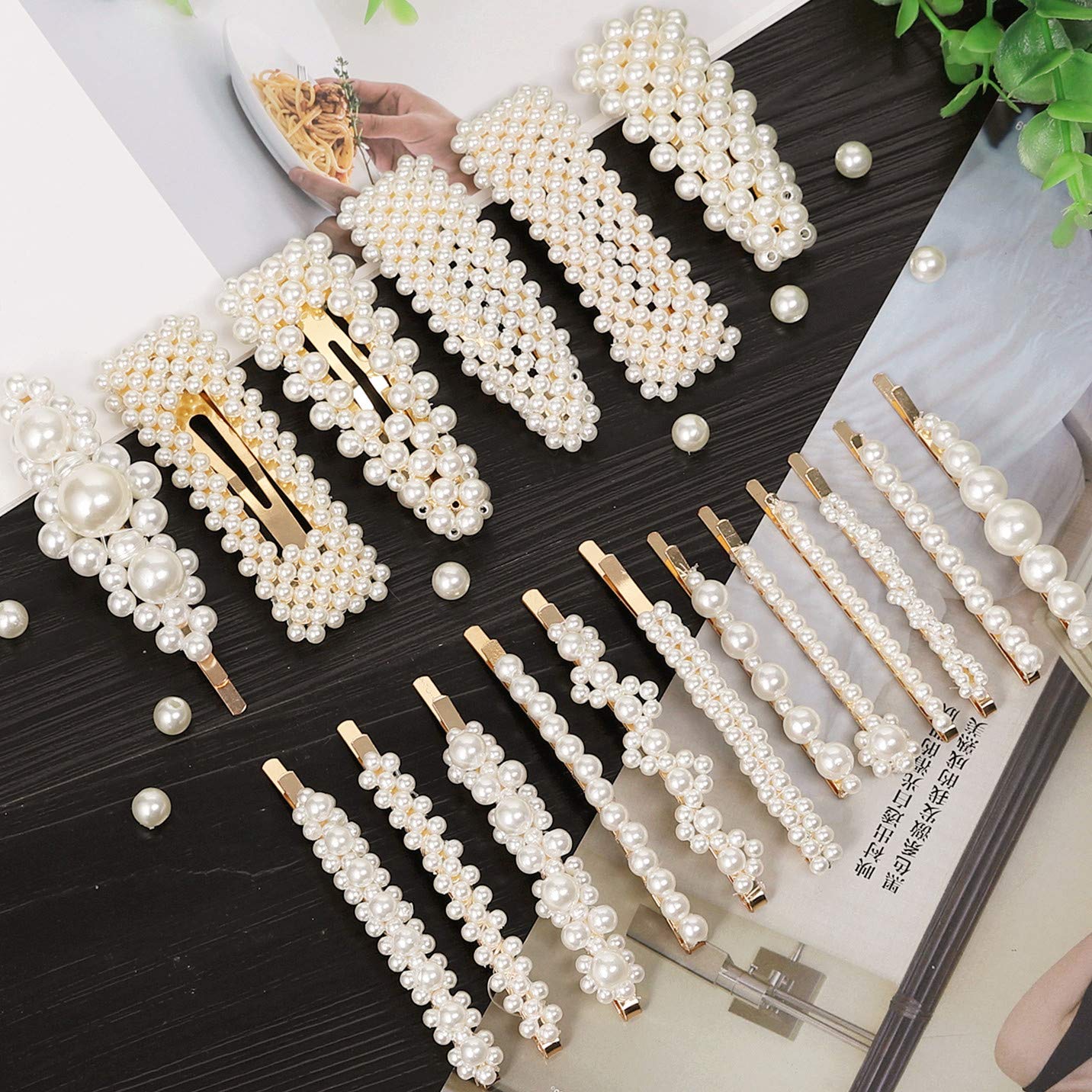 LAXIZAR front packaging showing 18-piece pearl clip set with neat presentation and gifting benefit