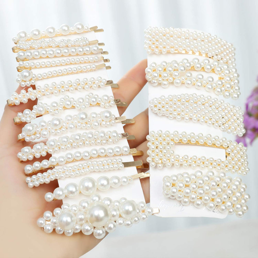 LAXIZAR large barrette detail highlighting pearls and styling for secure hold