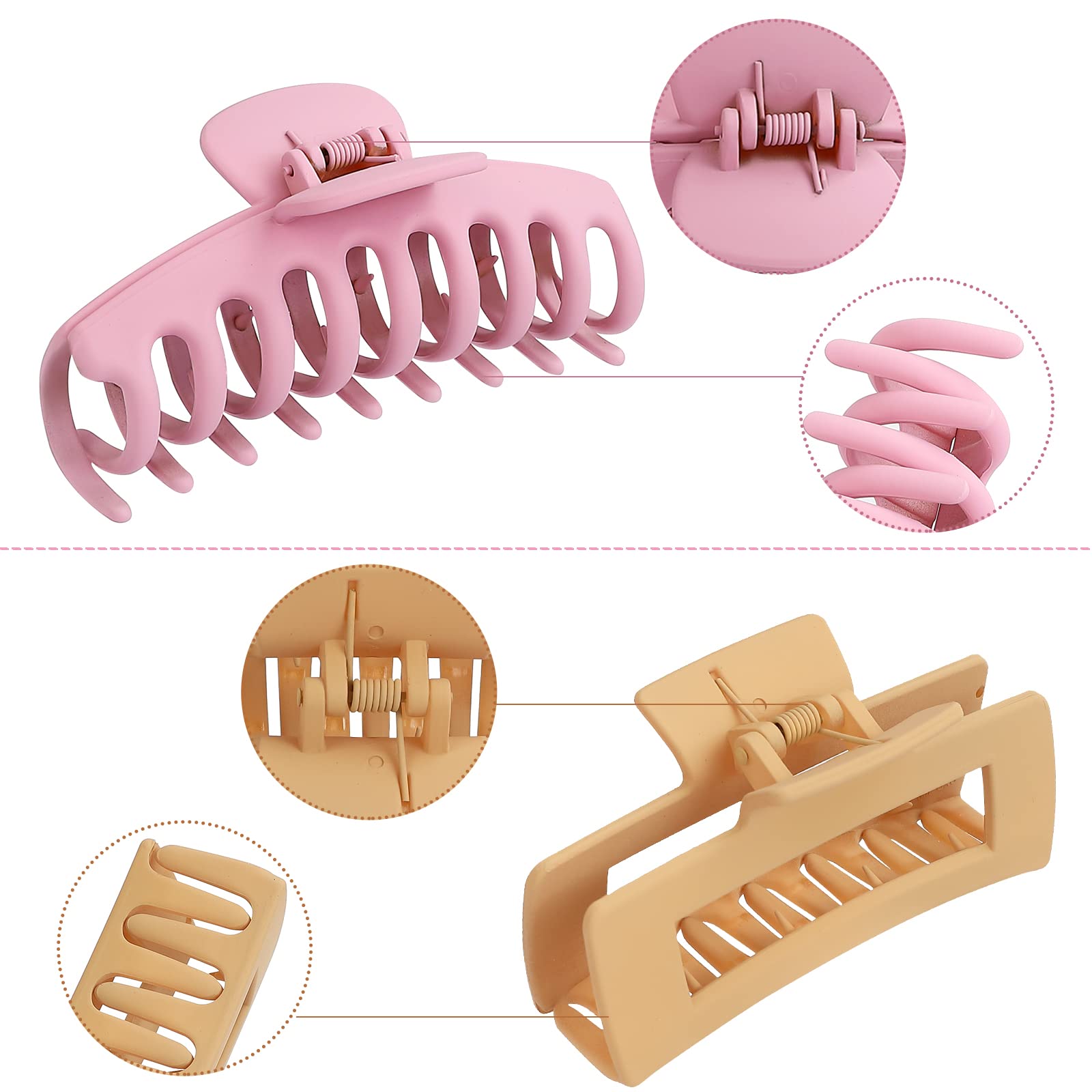 LAXIZAR rectangular clip close-up showing teeth and secure grip for thicker hair