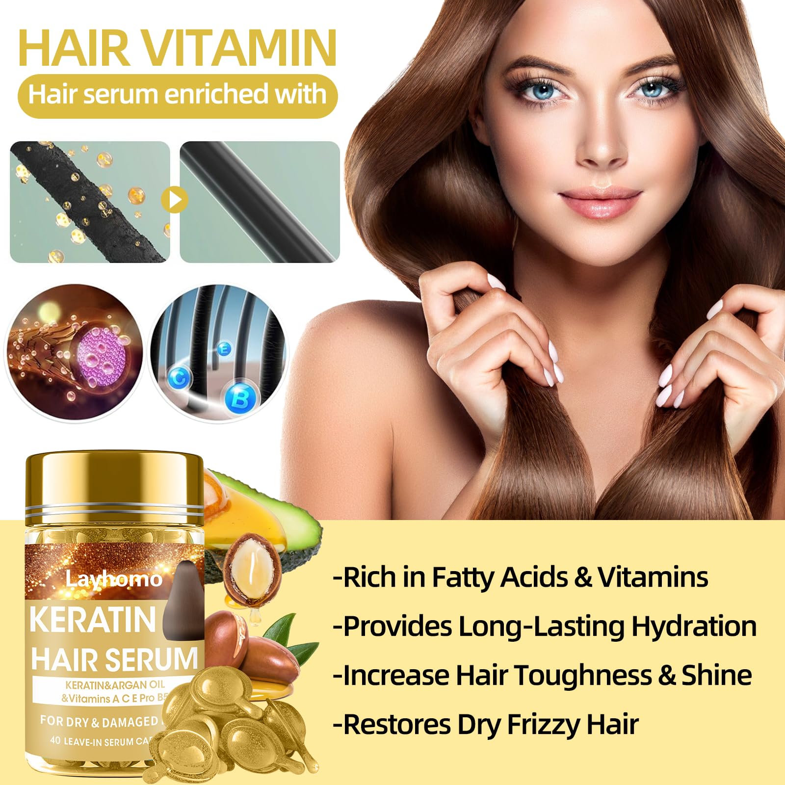 Layhomo applying serum on damp hair for smoother styling