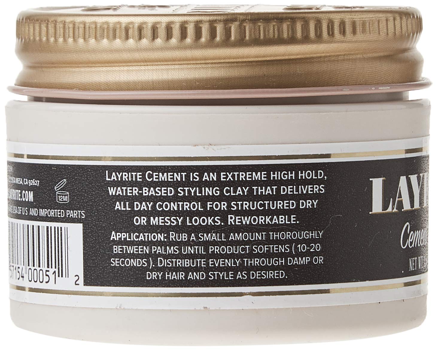 Layrite Deluxe Cement applied in hair demonstrating strong hold and natural finish