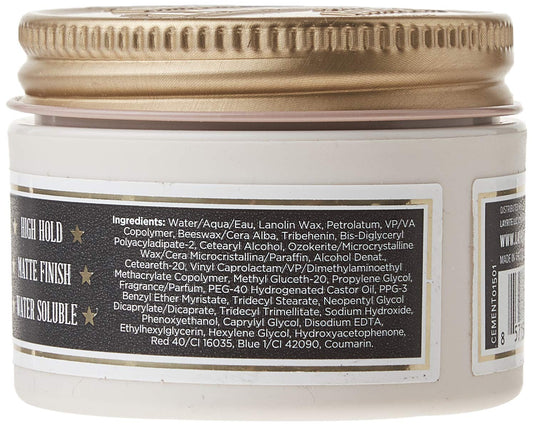 Layrite Deluxe Cement clay texture close-up illustrating matte, pliable formula