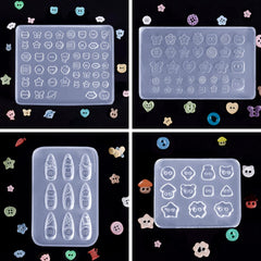 Laza small 3D button charms applied on nails adding textured vintage accents