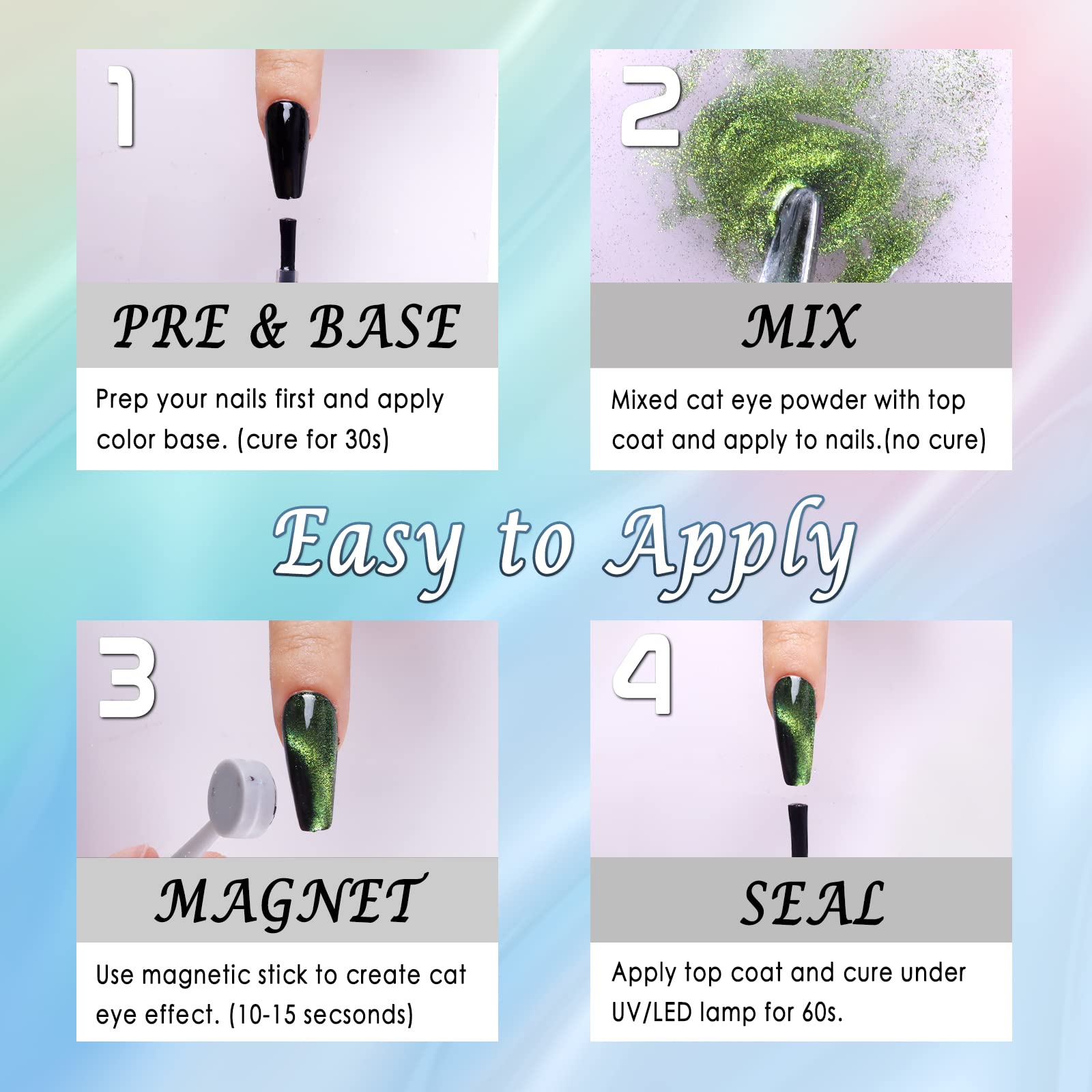 Laza application step with brush and magnet showing easy creative process
