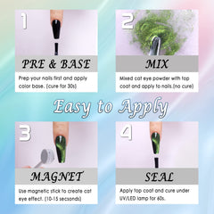 Laza application step with brush and magnet showing easy creative process