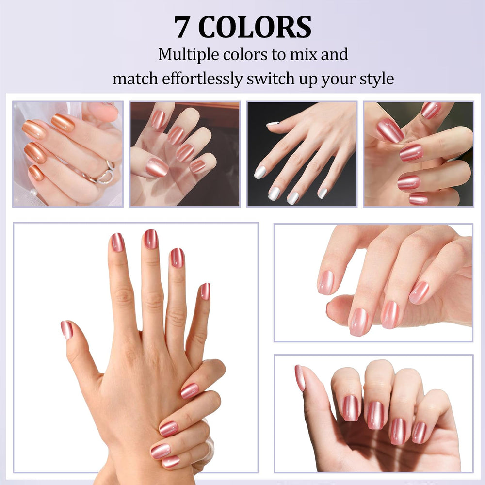 Laza hand model with nails for scale showing short square shape benefit natural look