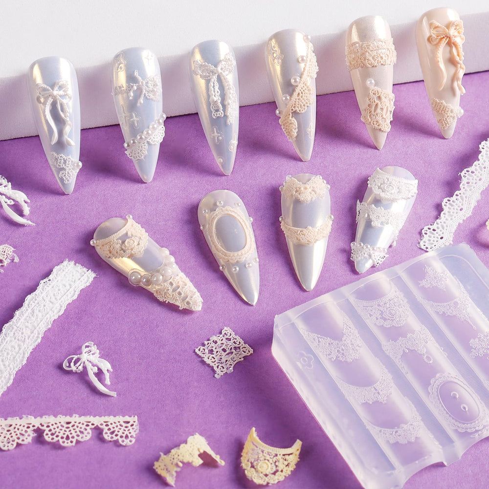 Laza close-up lace texture in silicone mold for crisp detail
