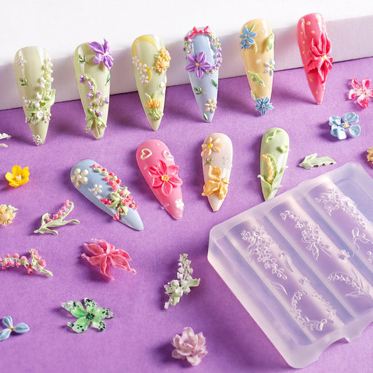 Laza close-up mold detail revealing petal texture for precise, crisp gel shapes